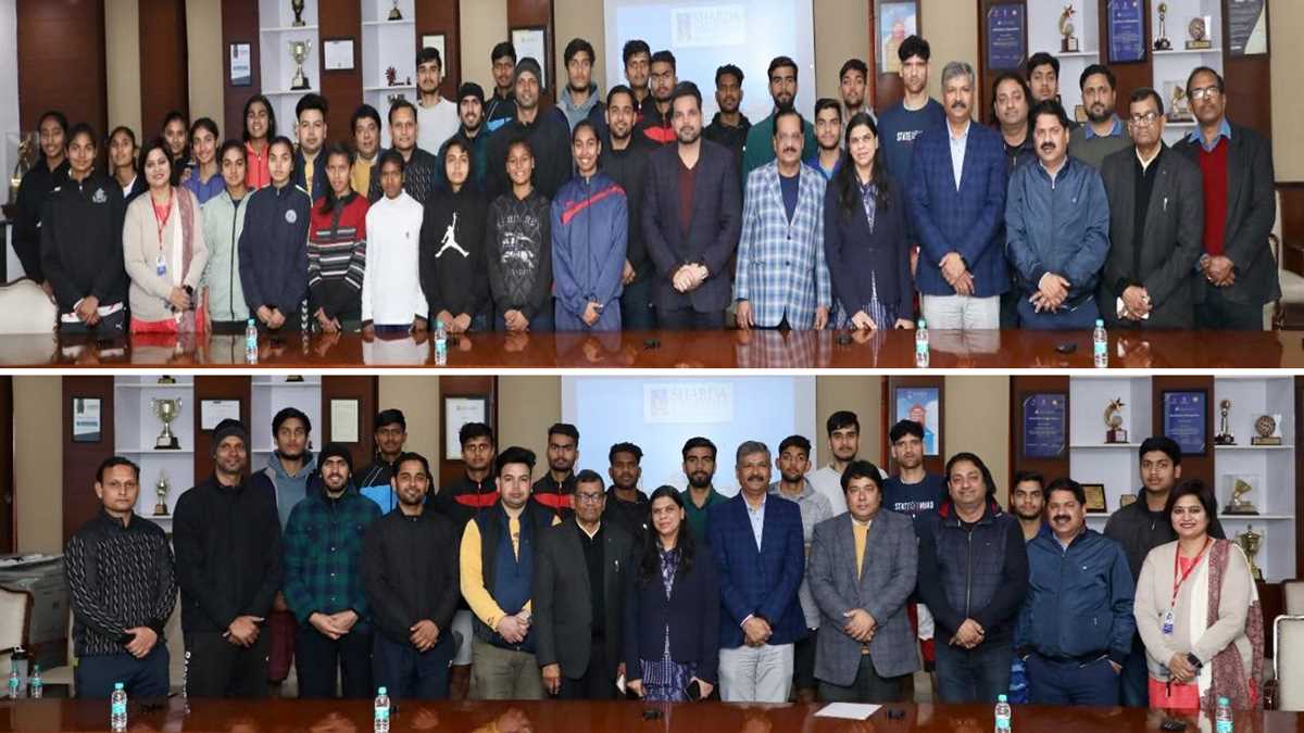 यूपी बास्केटबॉल की टीम ने शारदा विवि में किया अभ्यास